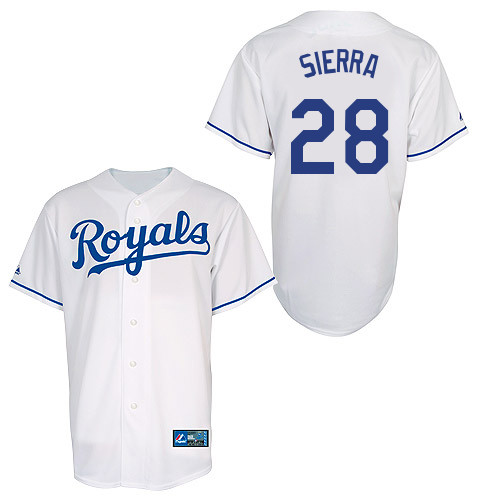 Moises Sierra #28 Youth Baseball Jersey-Kansas City Royals Authentic Home White Cool Base MLB Jersey